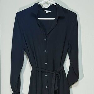 Elegant Black Button-Up Dress